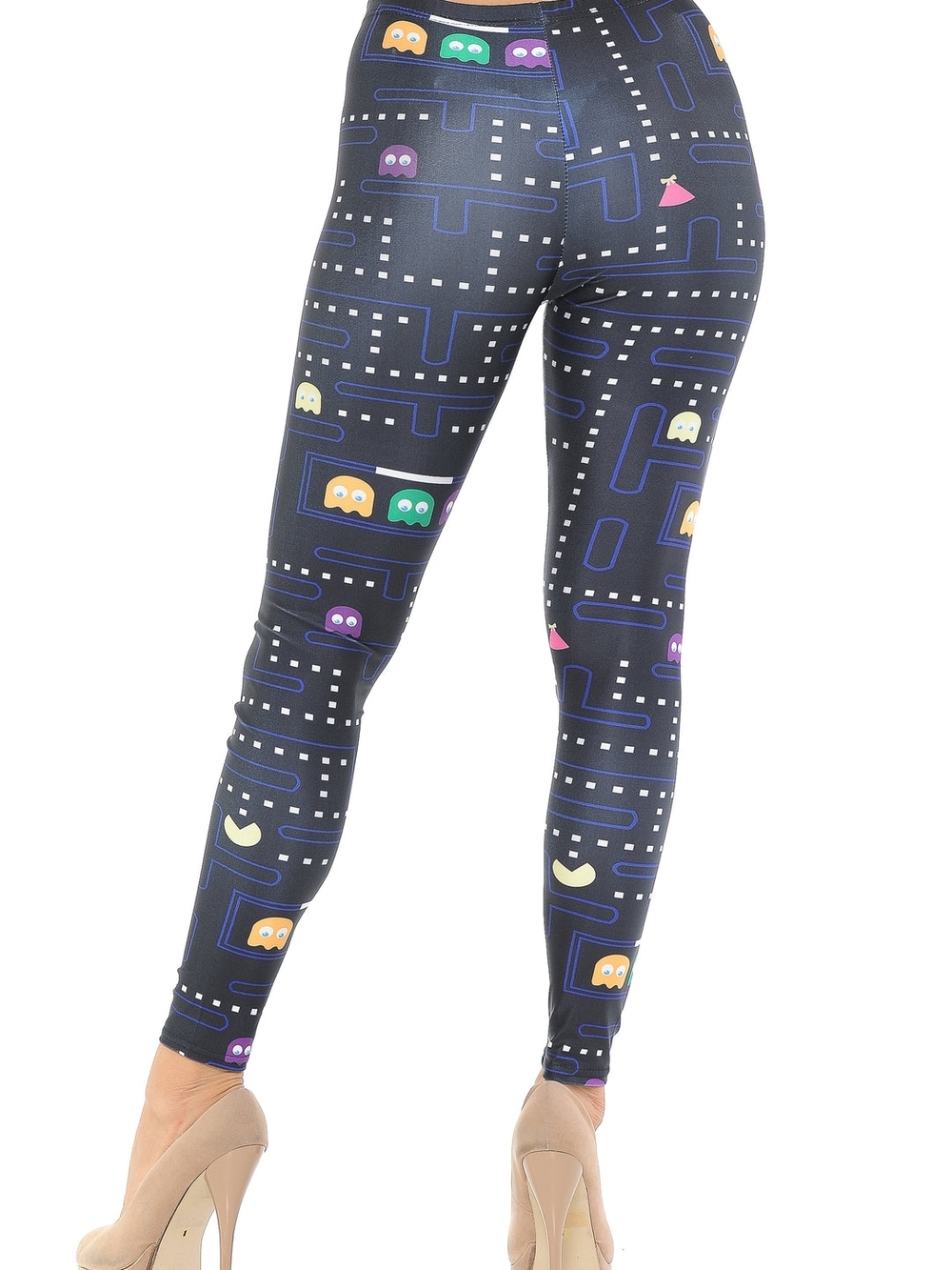 Pac-Man Inspired Black Leggings